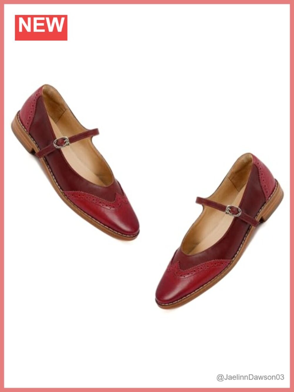 Retro Mary Jane Flats Ankle Strap Wingtip Oxford Perforated Faux Leather
